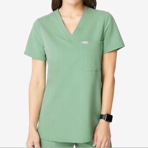 Figs Catarina One Pocket Scrub Top Jade Green Size Small